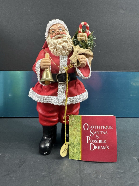 1993 Possible Dreams 7" Clothtiques Santa Claus Traditional Ornament #714003