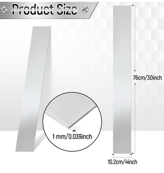 304 Brushed Stainless Steel Finishing Sheet Metal Gap Filler Trim Strip 4”x30"